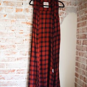 Mossimo Supply Long Plaid Sleeveless Cardigan